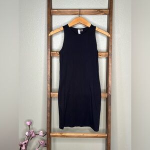 Divided Black Halter Sheath Mini Dress
